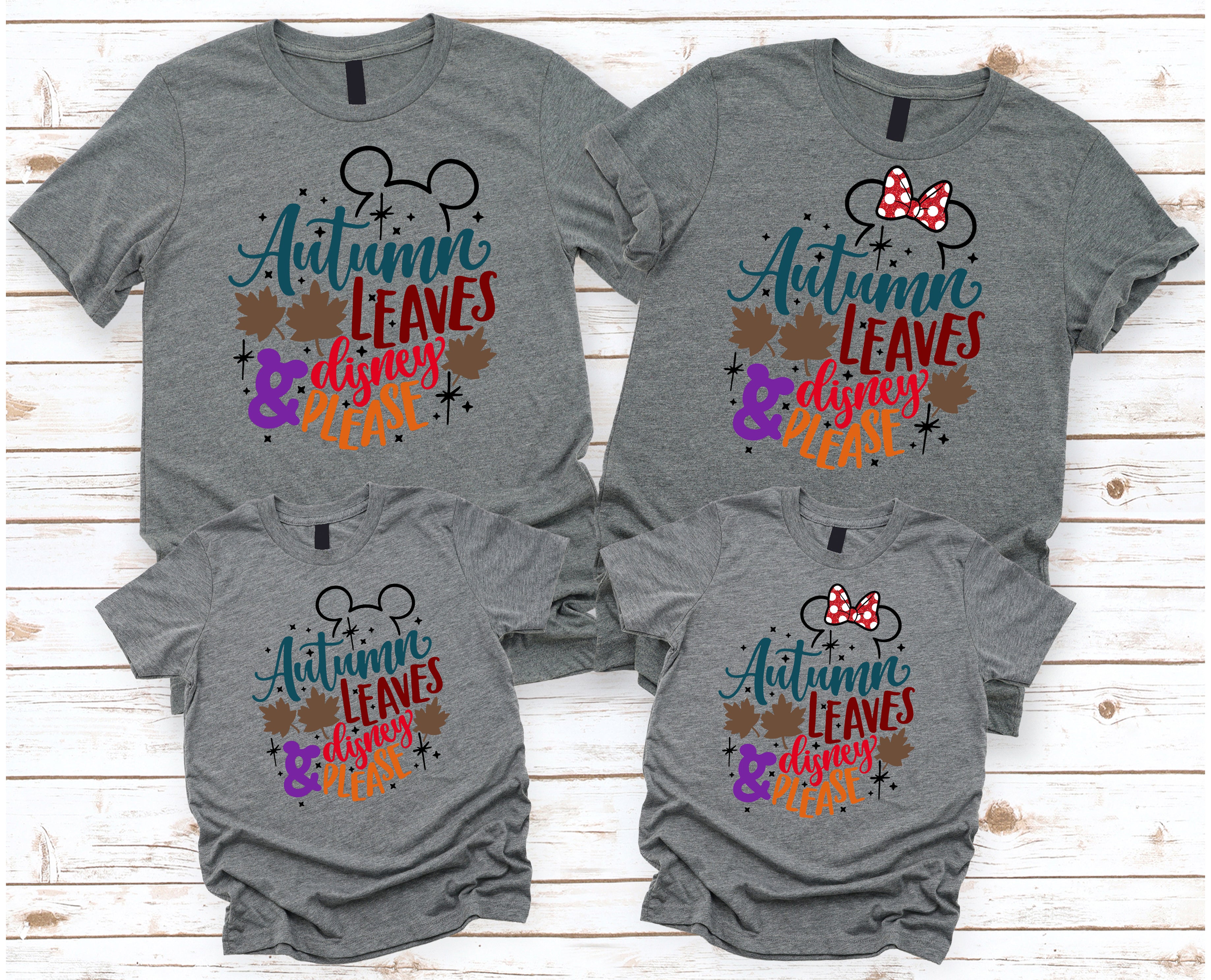 Autumn Leaves & Disney Please Family T-Shirts