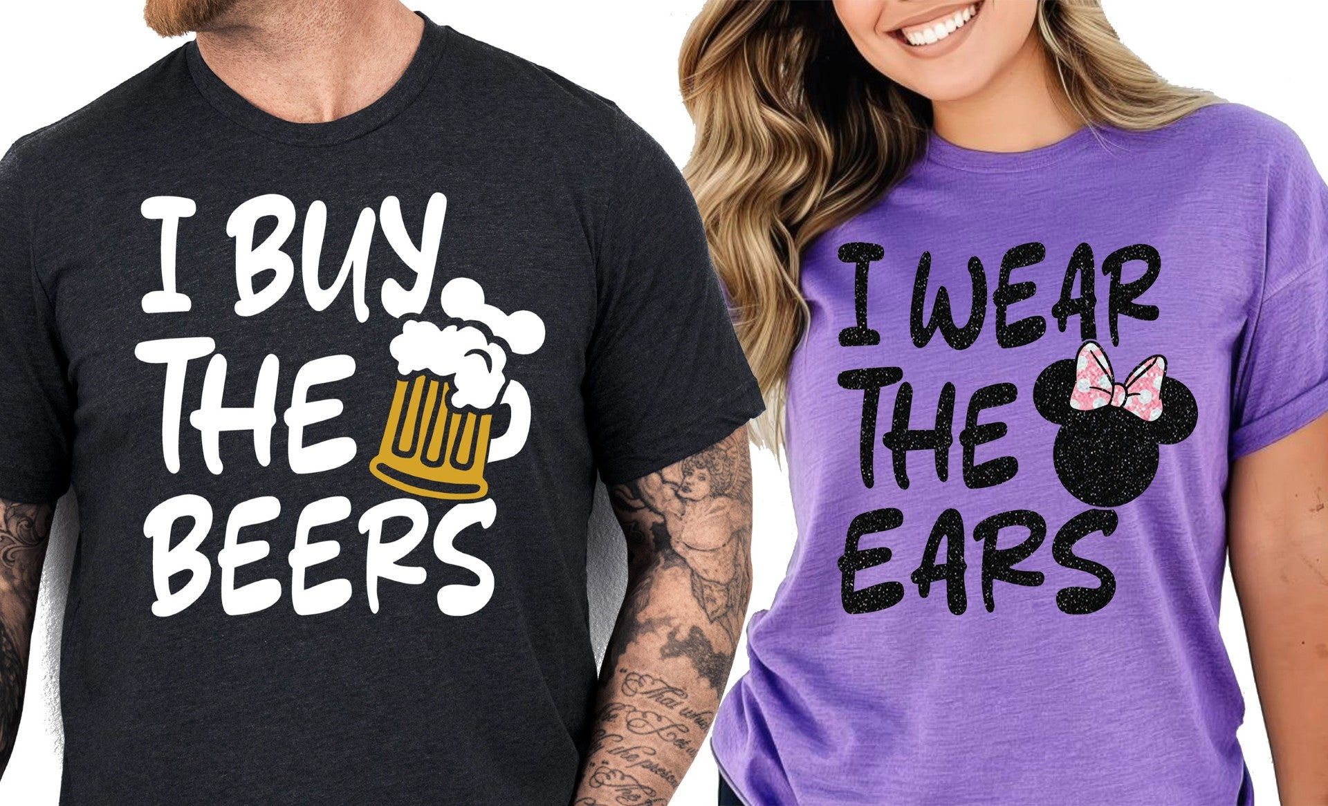Beers & Ears Disney Couples T-Shirts