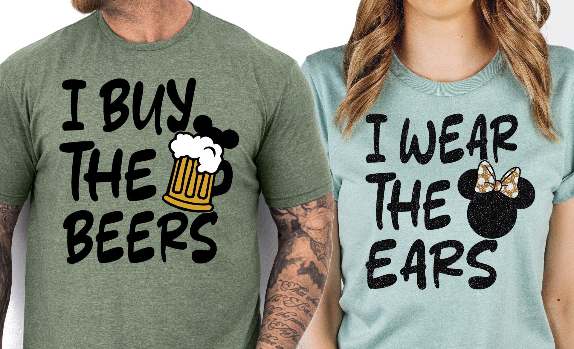 Beers & Ears Disney Couples T-Shirts